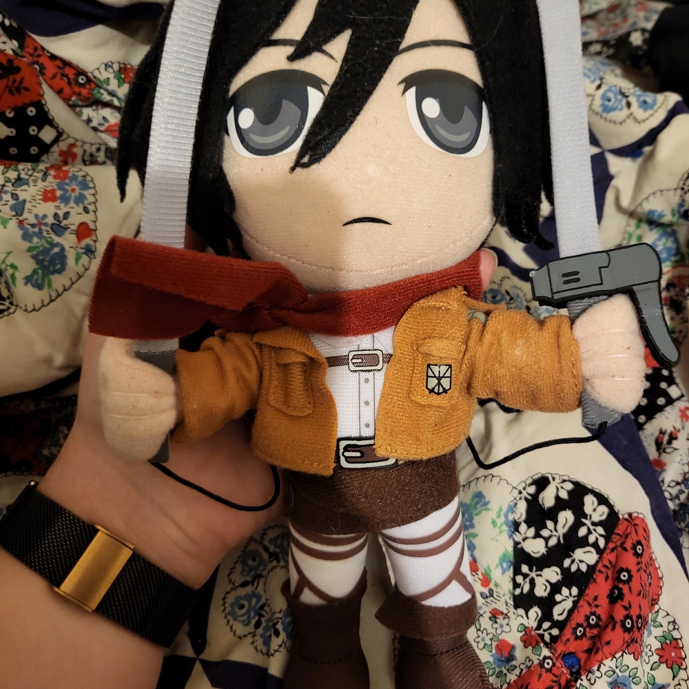 Anime Attack On Titan Character Plush Toy with Scarf